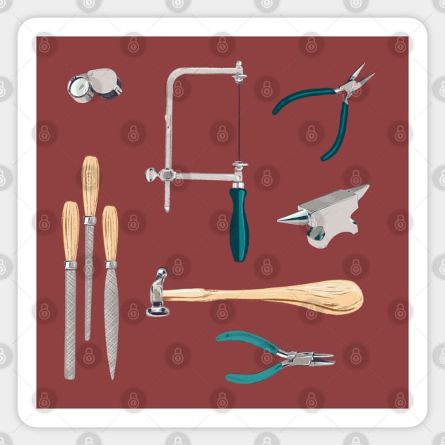 Metalsmith tools of the trade Sticker by NewBranchStudio